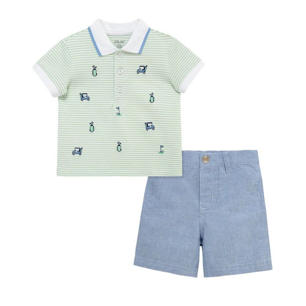 Little Me Boys  Golf Polo Short Set